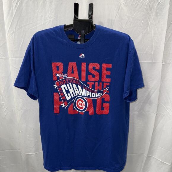 CHICAGO CUBS 2016 National League Champions Men's XL Short Sleeve Majestic MLB - Picture 1 of 9